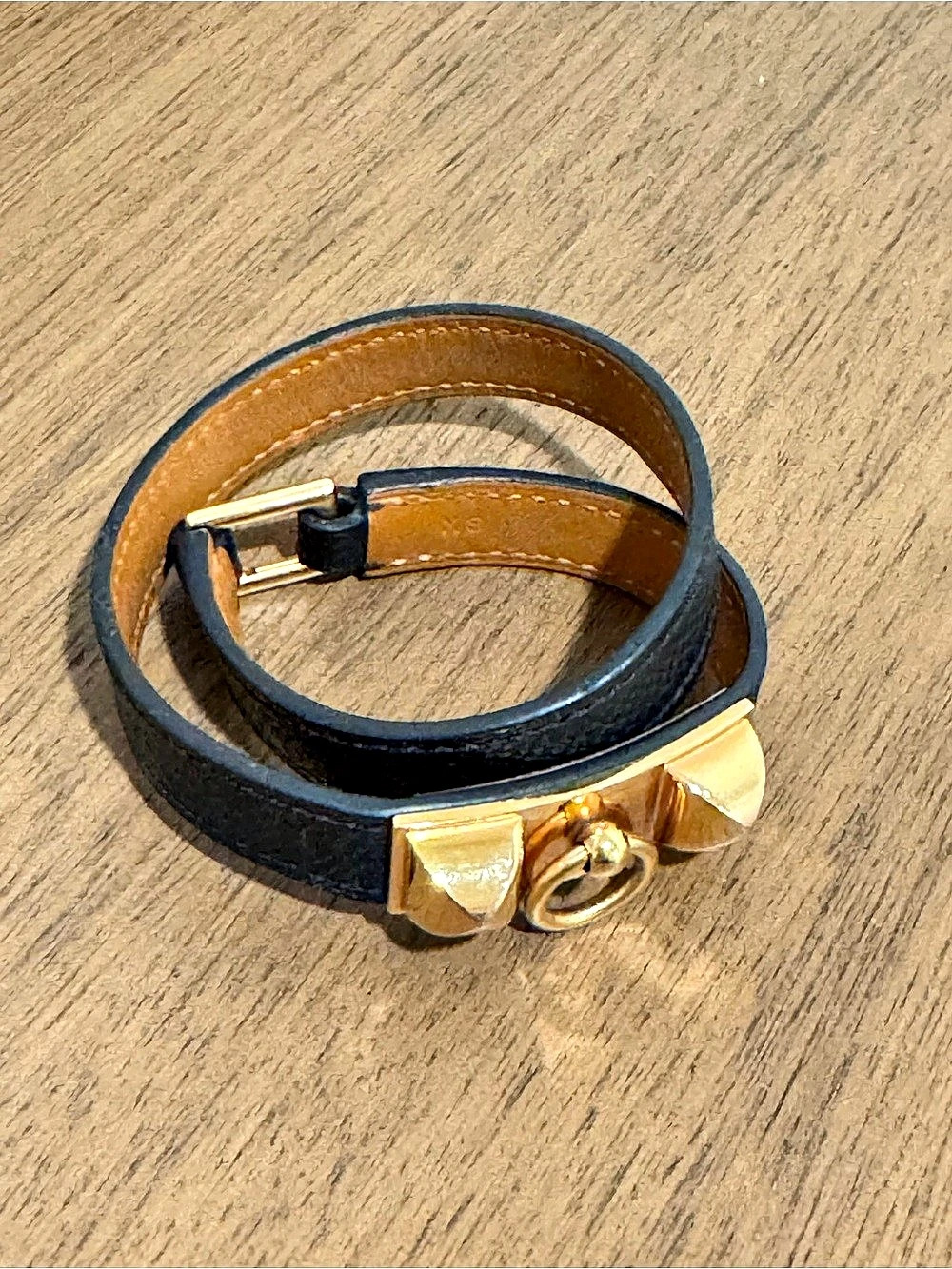 Hermès Rivale Double Tour Bracelet Black Leather